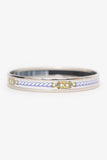 Hermes Silver Tone/White Rope Print Bangle