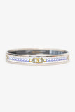 Hermes Silver Tone/White Rope Print Bangle
