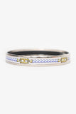 Hermes Silver Tone/White Rope Print Bangle
