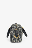 Christian Dior 2017 Navy Oblique Jacquard Bowling Bag with Strap