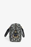 Christian Dior 2017 Navy Oblique Jacquard Bowling Bag with Strap