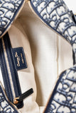 Christian Dior 2017 Navy Oblique Jacquard Bowling Bag with Strap