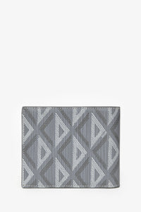 Dior Homme Grey Coated Canvas CD Diamond Print Bi Fold Wallet