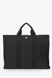 Hermes Vintage Brown Canvas Herline MM Tote Bag