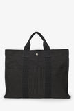 Hermes Vintage Brown Canvas Herline MM Tote Bag