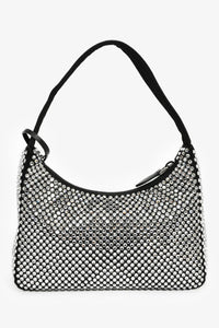 Prada Black Satin Crystal Re-Edition Mini Shoulder Bag