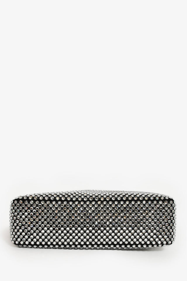 Prada Black Satin Crystal Re-Edition Mini Shoulder Bag
