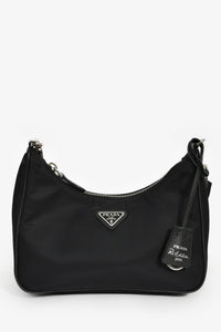 Prada Black Re-Nylon Re-Edition 2005 Crossbody Bag with Chain & Pouch