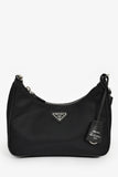 Prada Black Re-Nylon Re-Edition 2005 Crossbody Bag with Chain & Pouch