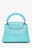 Louis Vuitton Blue Metallic Python Leather Mini Capucines with Strap