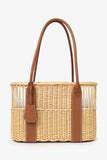 Hermes 2022 Beige/Brown Wicker/Taurillon Leather Park Bottle Basket