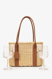 Hermes 2022 Beige/Brown Wicker/Taurillon Leather Park Bottle Basket