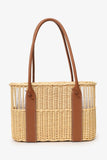 Hermes 2022 Beige/Brown Wicker/Taurillon Leather Park Bottle Basket
