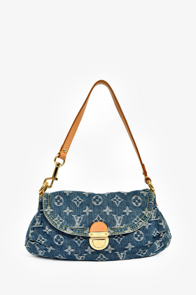 Louis Vuitton 2005 Denim Monogram Pleaty Shoulder Bag