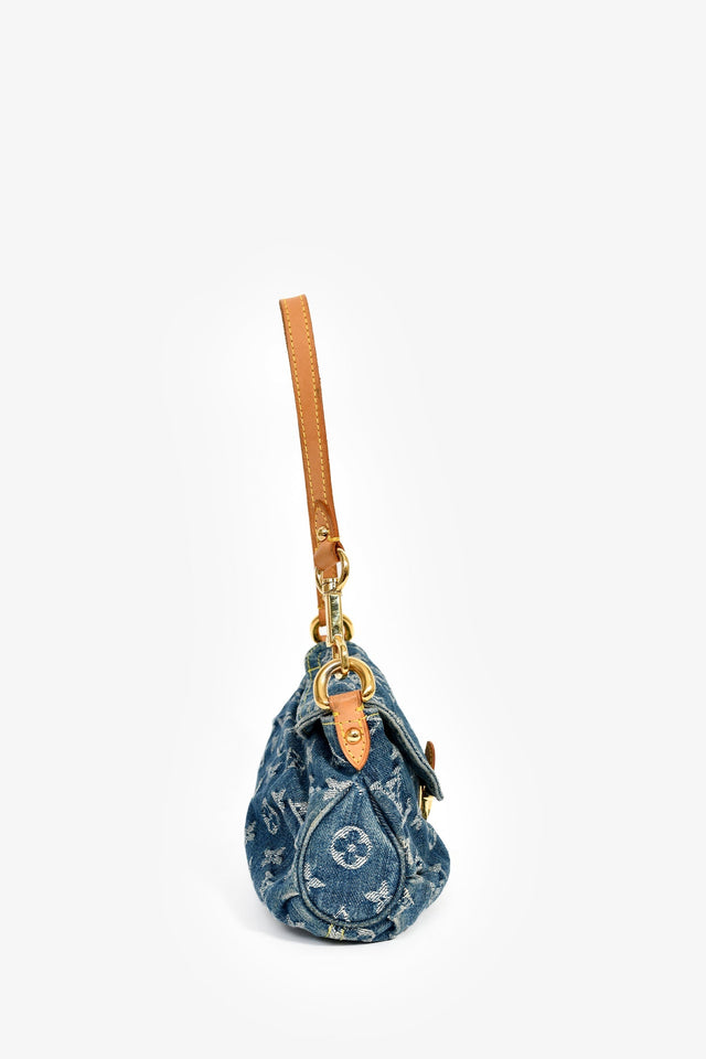 Louis Vuitton 2005 Denim Monogram Pleaty Shoulder Bag