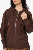Hermes 24AW Brown Cashmere Chaine d'Ancre Knit Zip-Up Sweater Size M Mens