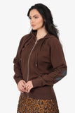 Hermes 24AW Brown Cashmere Chaine d'Ancre Knit Zip-Up Sweater Size M Mens