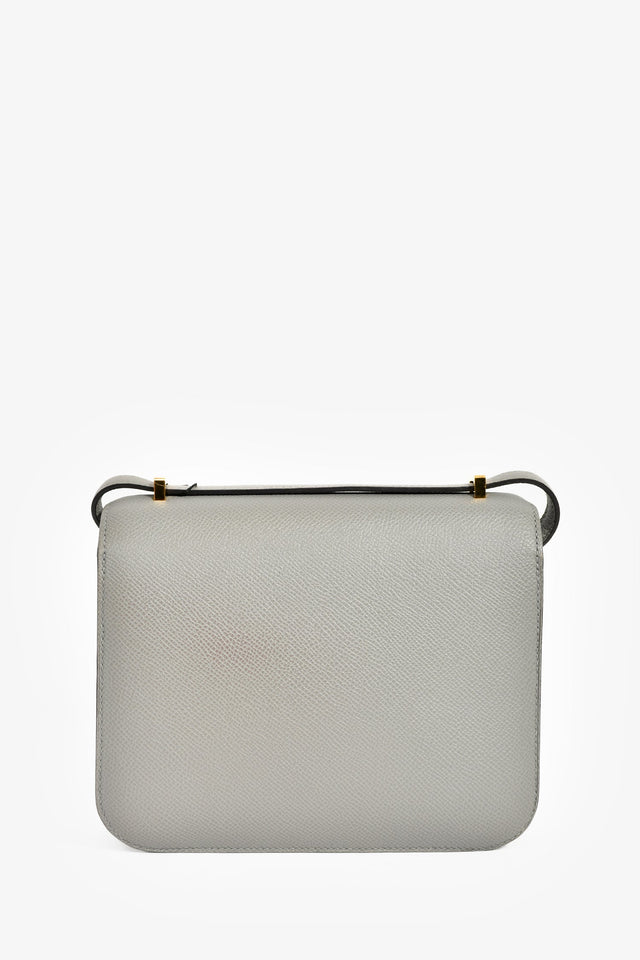 Hermes 2017 Gris Mouette Epsom Leather Mini Constance 18
