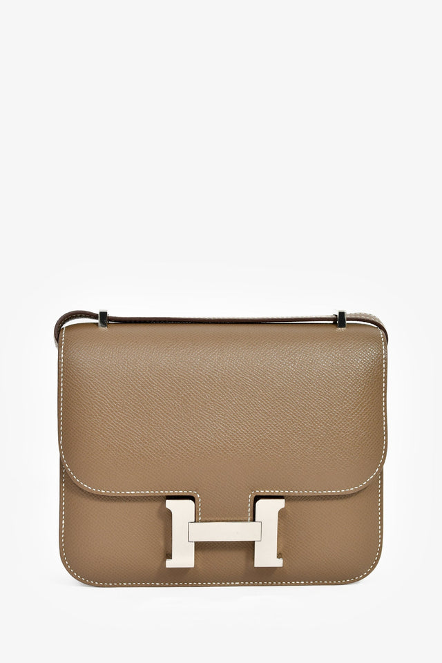 Hermes 2023 Etoupe Epsom Leather Mini Constance 18