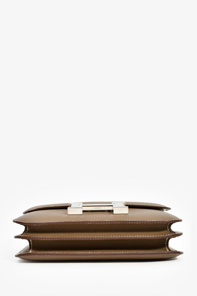 Hermes 2023 Etoupe Epsom Leather Mini Constance 18
