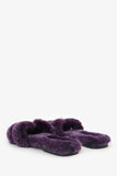 Hermes Violet Shearling 'Oran' Sandals Size 38