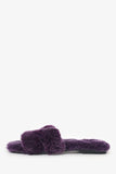 Hermes Violet Shearling 'Oran' Sandals Size 38