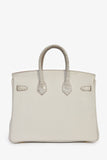 Hermes 2023 Pearl Grey Clemence/Alligator Birkin 25