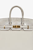 Hermes 2023 Pearl Grey Clemence/Alligator Birkin 25