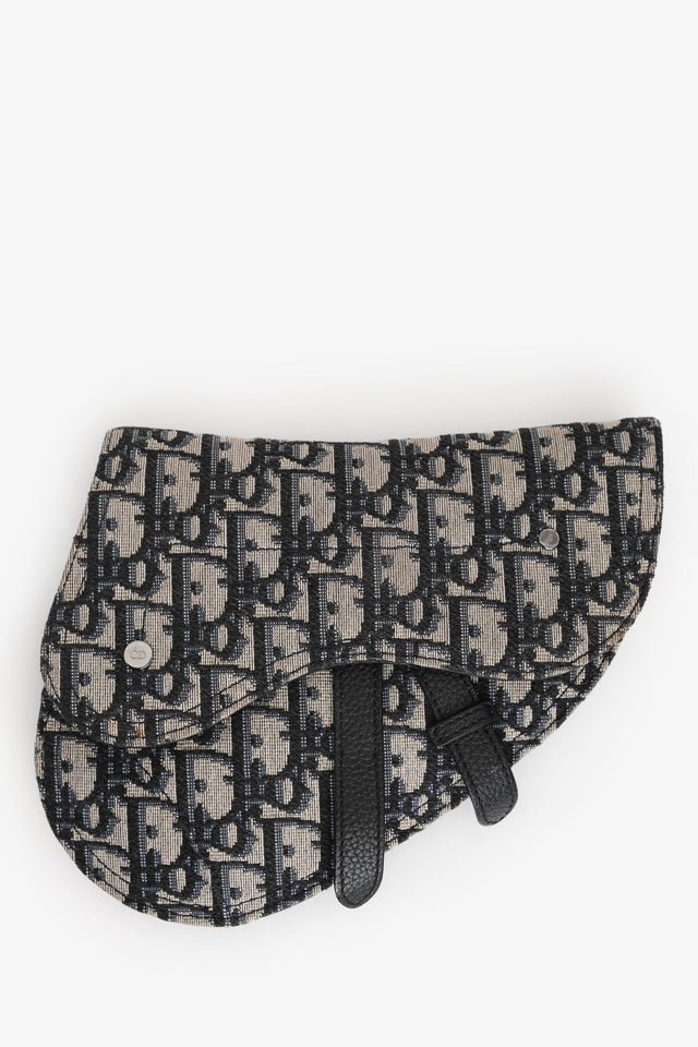 Dior 2020 Beige/Navy Saddle Oblique Belt Bag