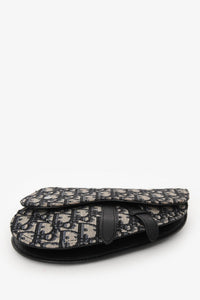Dior 2020 Beige/Navy Saddle Oblique Belt Bag
