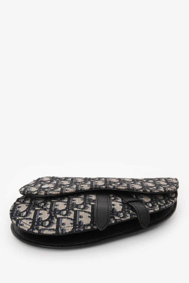 Dior 2020 Beige/Navy Saddle Oblique Belt Bag