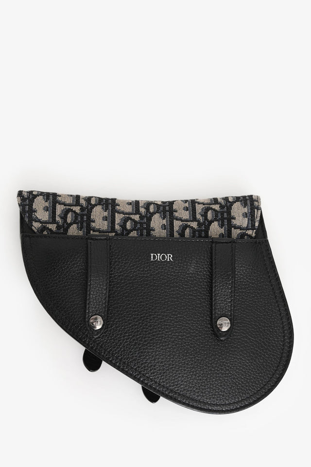 Dior 2020 Beige/Navy Saddle Oblique Belt Bag