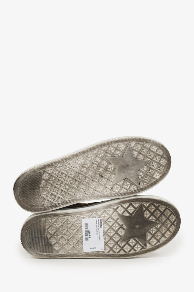Christian Dior Brown Velvet Oblique Slip On 'Solar' Sneakers Size 37.5