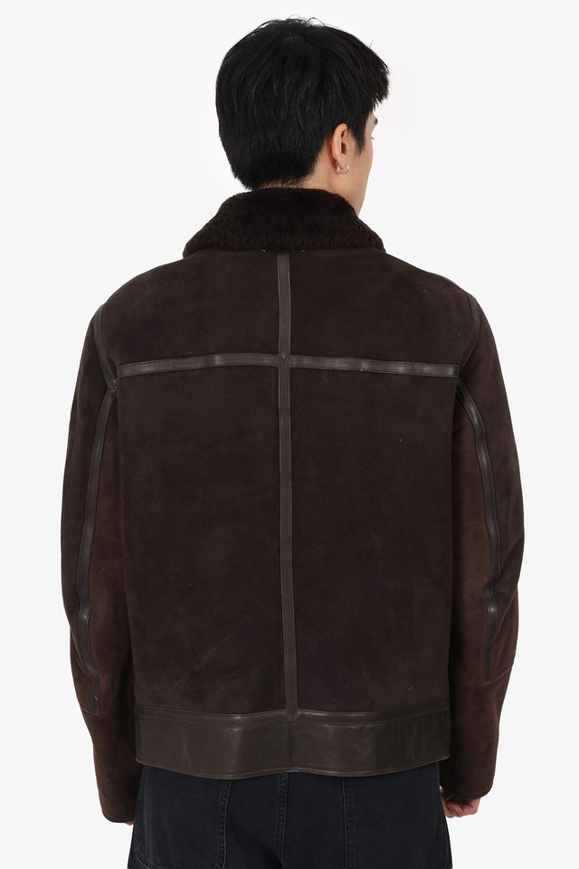 Louis Vuitton Shearling Sheepskin B3 Mouton Jacket Size 54 Mens