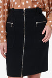 Louis Vuitton Black Wool Zip Detail Pencil Skirt Size 38