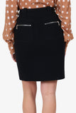 Louis Vuitton Black Wool Zip Detail Pencil Skirt Size 38