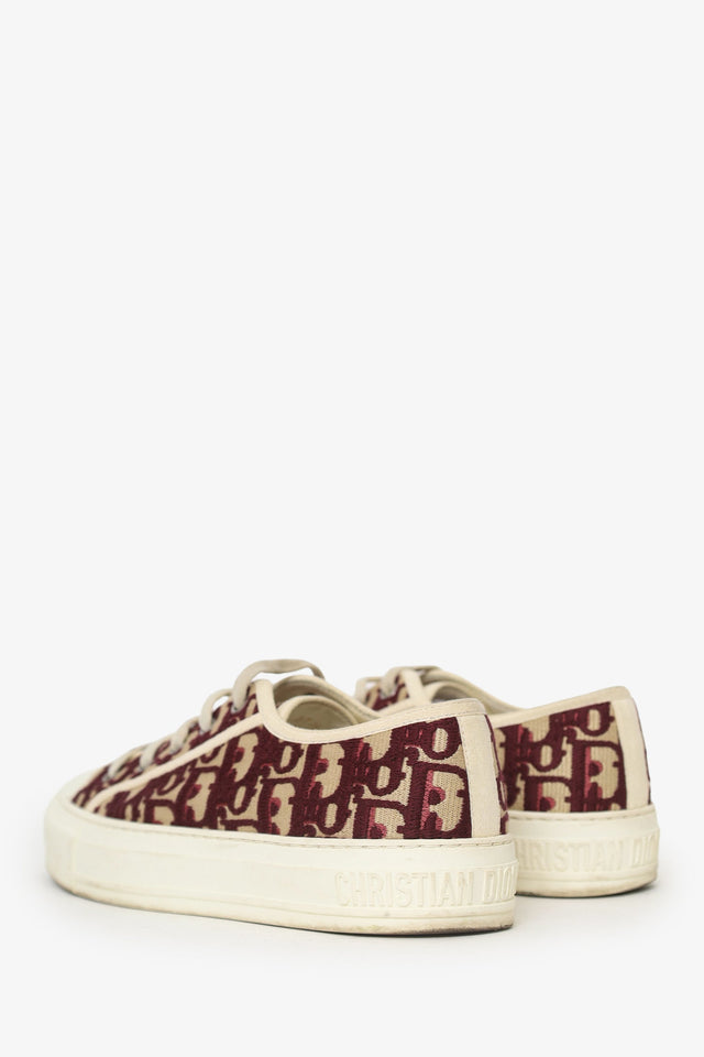 Christian Dior Burgundy Walk'n Dior Low-Top Sneaker Size 37