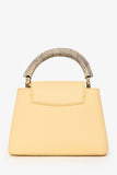 Louis Vuitton Pale Yellow Grained Leather Python Trim Mini Capucines Top Handle with Strap