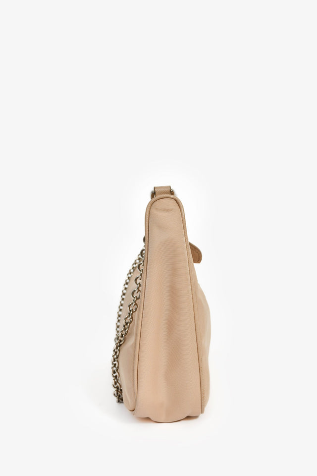 Prada Beige Re-Nylon Re-Edition 2005 Crossbody Bag with Chain & Pouch