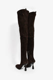 Hermes Brown Suede Over The Knee 'Hurricane 95' Boots Size 37.5