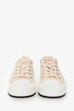 Christian Dior Cream Frayed Canvas Platform Sneakers Size 37