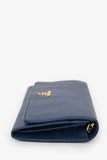 Prada 2013 Blue Saffiano Wallet On Chain