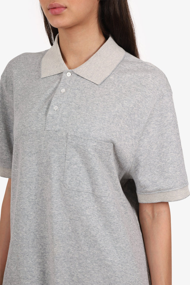 Louis Vuitton Grey Silk Blend Monogram Polo Top Size XXL