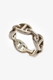 Hermes Sterling Silver Chaine D'ancre Enchainee Small Model Ring Size 49