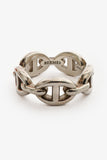 Hermes Sterling Silver Chaine D'ancre Enchainee Small Model Ring Size 49