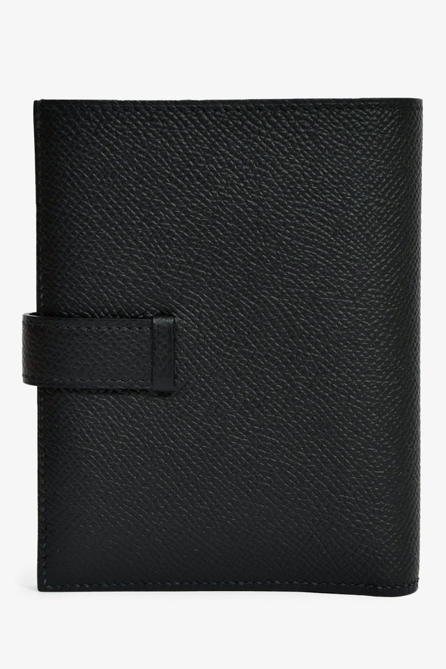 Hermes 2022 Black Epsom Leather 'H' Bearn Compact Wallet