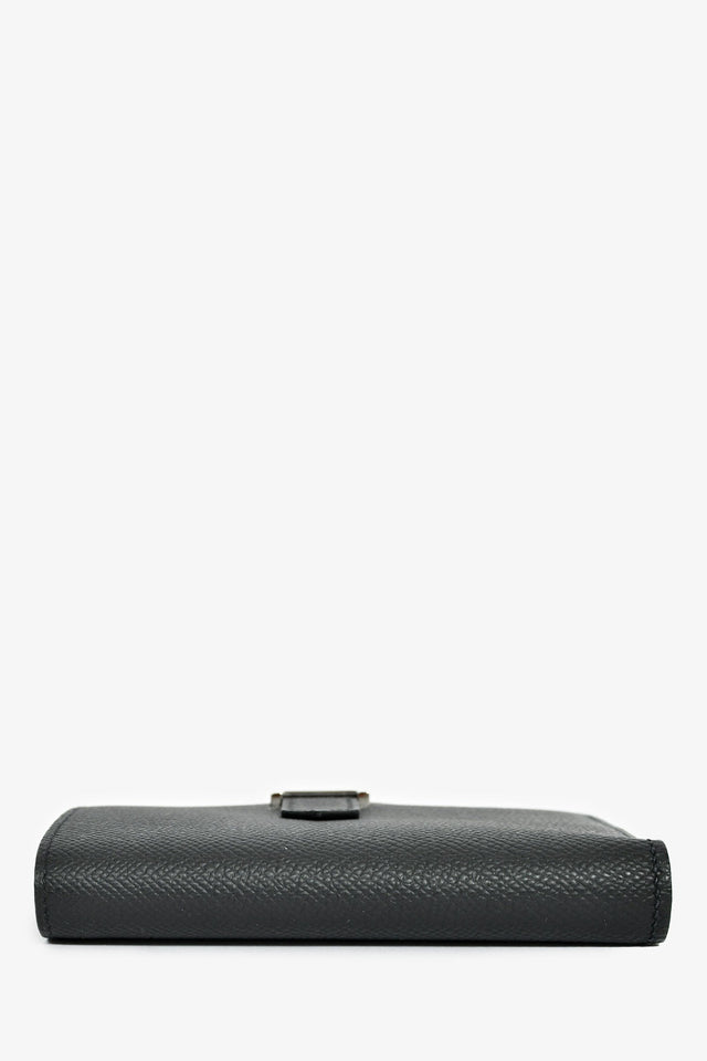 Hermes 2022 Black Epsom Leather 'H' Bearn Compact Wallet