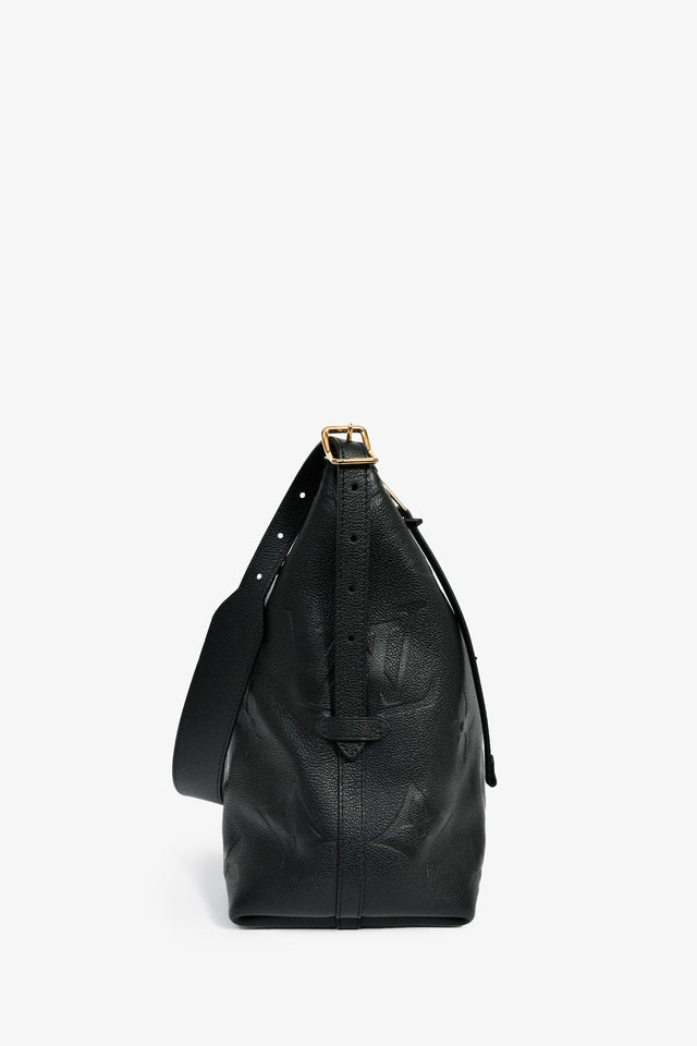 Louis Vuitton Black Empreinte CarryAll MM Hobo Bag