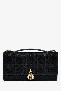 Christian Dior 2023 Black Bead Embellished My Dior Mini Bag With Chain
