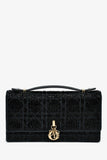 Christian Dior 2023 Black Bead Embellished My Dior Mini Bag With Chain